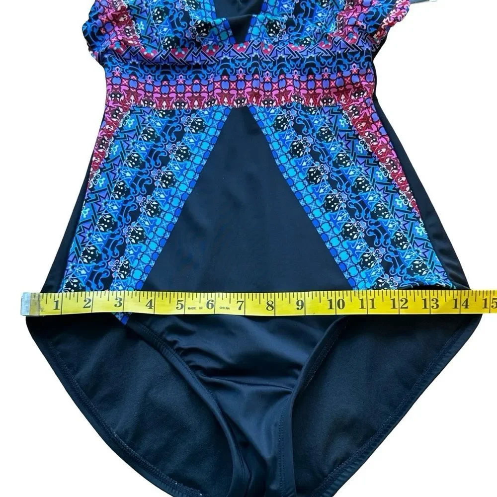 Miracle Brands Embrace Your Curves Georgia One Piece Swimsuit Size Small